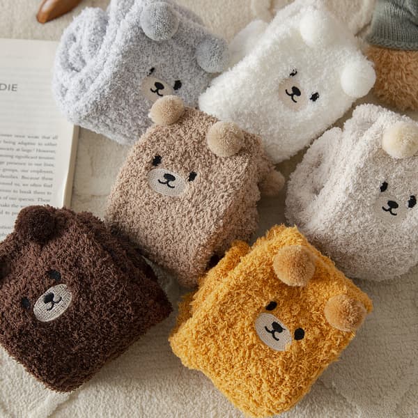 Sokker - Cocoon Teddy Bear - Bløde - One size - 6 par