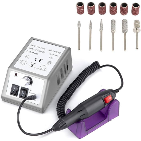 QU) Elektrisk Nagelborr Set Professionell Manikyr Pennformare Pedikyrfil Nagelset