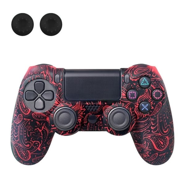 \"QD\" Skal för Sony PlayStation 4 Pro Slim PS4 Anti-Slip Silikon Skin Cover - Röd Fenixfjäder