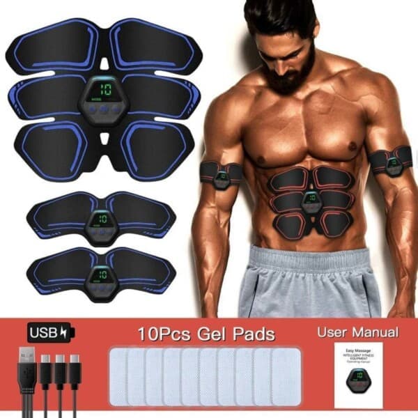 Genopladelig EMS Mave Træner Biceps Balde Muskelstimulator