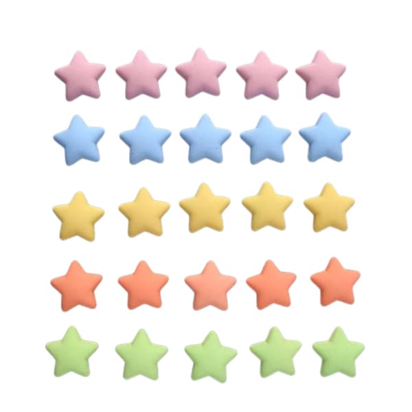Kjøleskapsmagnet - Stjerner - Neodym - Pastell - 5 stk multifärg multicolor