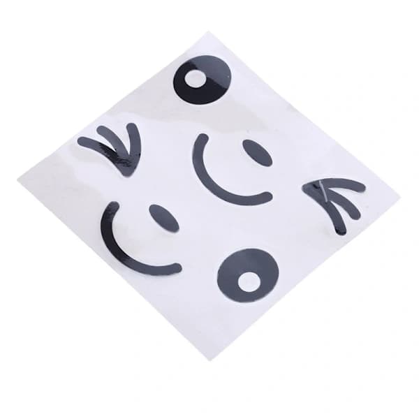 QU-Bildekaler til spejle, blinkende smiley, sjove, søde og glade, A