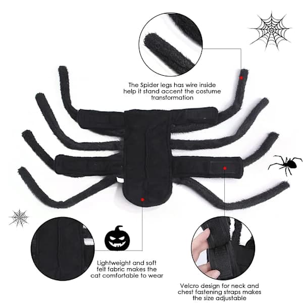 Hunde Halloween Kostumer - Edderkoppekostume til Halloweenfest, til style 1