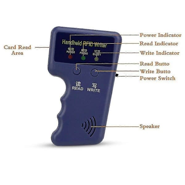 Håndholdt 125khz Rfid Leser Skriver Duplikator Kopimaskin, Oppgradert ID-kort Kloner Programmerer, Med 10stk Omskrivbare Kort