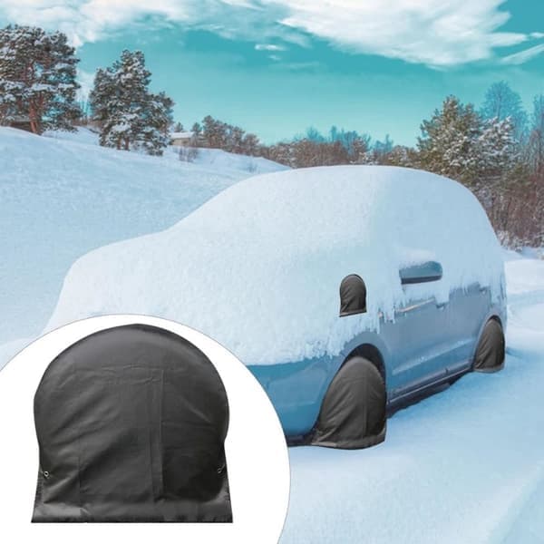 4× Waterproof Tire Covers 27–29\" – With Tension Straps & Hook – Black