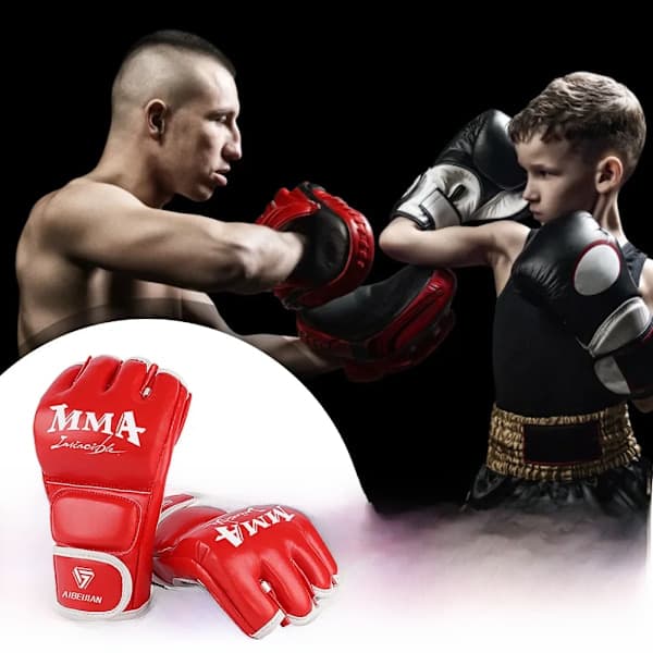 QU)2 st Barn Boxhandskar PU Läder Fightinghandskar Sandsäck Kickboxning Thaihandskar Professionella för Barn Träning 02 Blå
