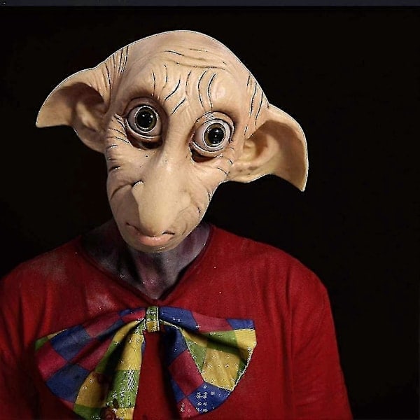 \"QD\" Kryc-voksen Dobby Maske, Halloween Cosplay Maske Elver Dværg Elver Latex Maske Helhoved Kostume Rekvisitter Udsalg