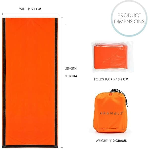 4x Nødtermisk Vanntett Sovepose for Utendørsbruk