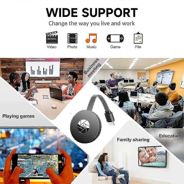 QD-Kannettava Langaton HDMI-näyttöadapteri, Kannettava TV-vastaanotin, joka peilaa näytön puhelimesta suurelle näytölle