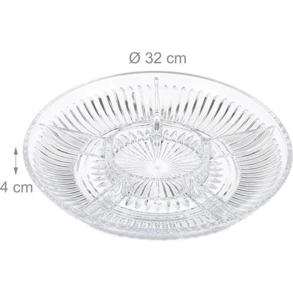 Snackfad med rum, 2-pak, Serveringsfad Slik & Chips, Snacksfad, H x D: 5 x 32 cm, Transparent