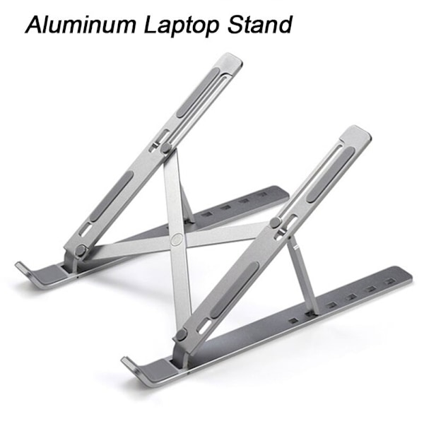 Justerbart Laptopställ i Aluminium - Ergonomiskt & Portabelt Silver Silver