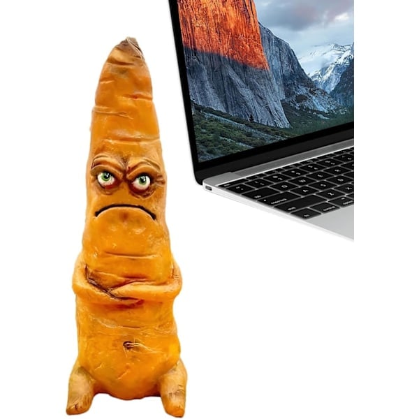 [QD] Gulrot Humor Figur, Emosjonell Støtte Gulrotplante Figurer, Morsom Grønnsaks Gulrot Dekorasjon