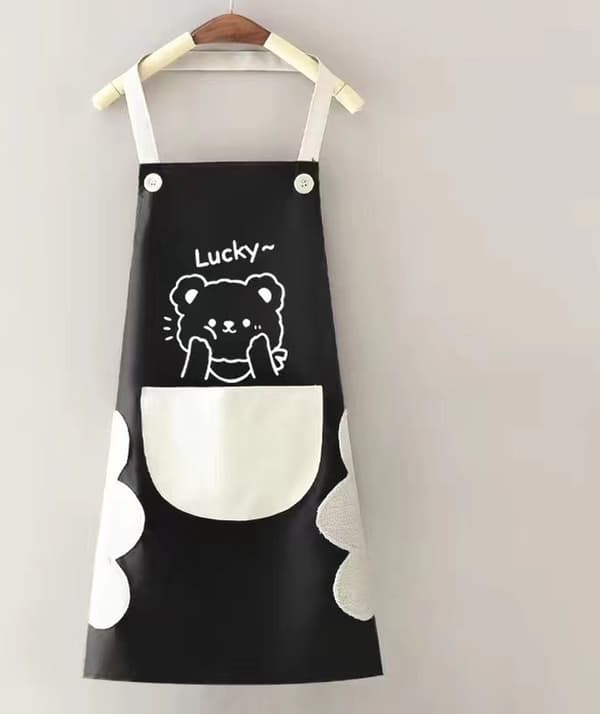 2-pak Køkkenforklæder, Professionelle, Unisex, 65x72cm, Sort/Hvid, PVC