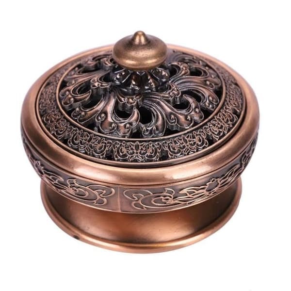 /QD/Liten Rökelsebrännare Lotus Buddha Rökelsehållare Vintage Brons Rökelsebrännare Kolspis Lyx Metall Rökelsehållare Dekor