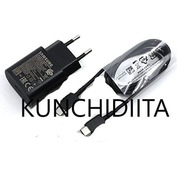 [QD] 25W Ultrasnabb Väggladdare med Kabel för Samsung SM-G985F Galaxy S20 S20+ S10 S10E S10 PLUS S9 PLUS A71 A51 A40 TYP C - C
