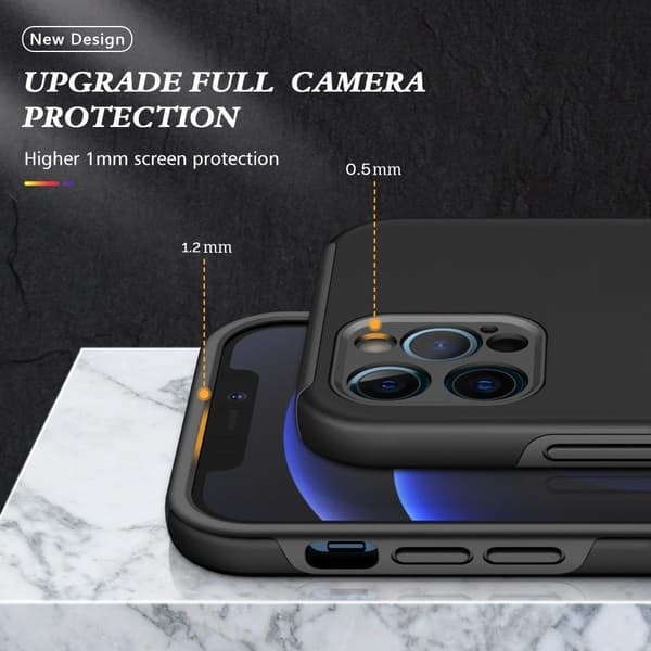 \"QD\" iPhone 12 Pro Max Hybrid Cover med Finger Ring - Sort