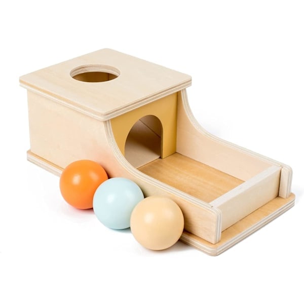 [QD] Object Permanence Box, Babyleksaker, Montessori Leksaker för Bebisar 6-12 Månader, Sensoriska Leksaker för 6 Månader Plus, Montessori Leksaker