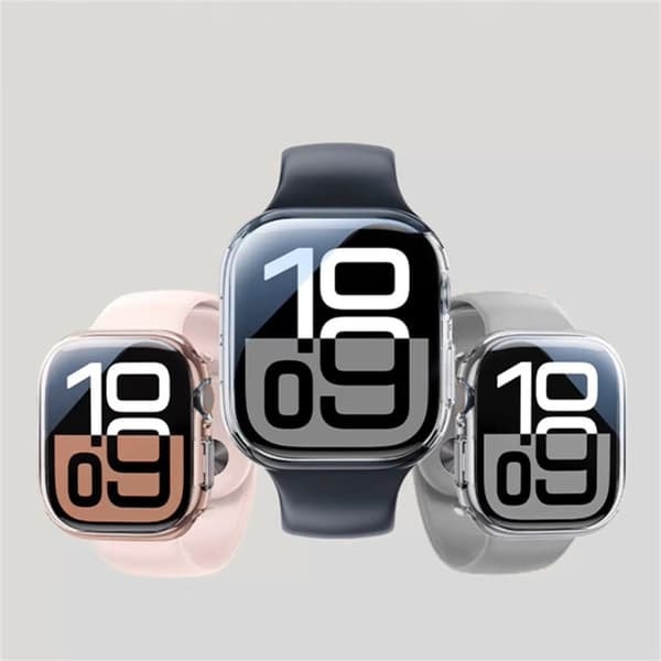 \"QD\" Fodral med härdat glas för A Watch Series 10 42mm - Transparent