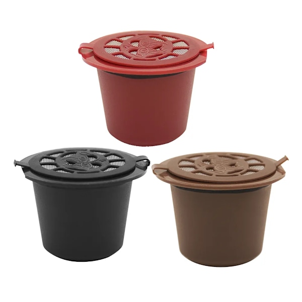 QU. Gjenbrukbar Påfyll Kaffekapsel Filter Skall for Nespresso Maskin (Rød)