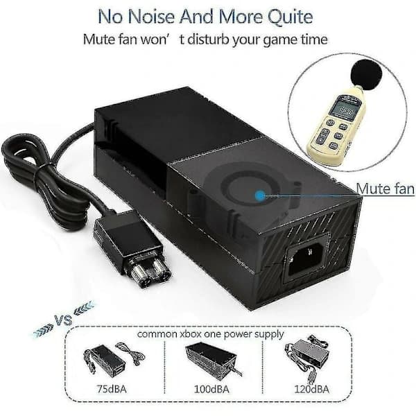 Xbox One strømadapter, [oppgradert versjon] Xbox AC-adapter Erstatningslader Strøm for Microsoft Xbox One, spenning 100-240V)