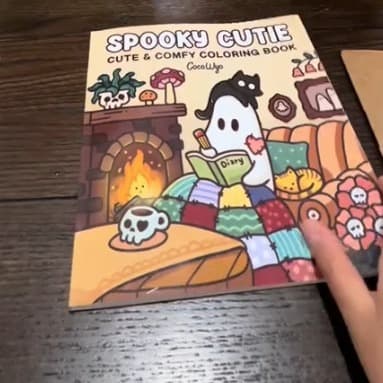 Malebøger for voksne med søde dyr til stresslindring ghost style