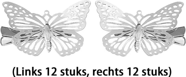 3-pack fjäril hårklämmor, glänsande strass, för kvinnor/flickor