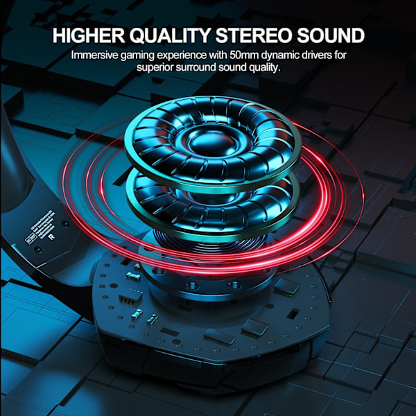 QD-PS4 Pelikuulokkeet PS5, PC, Switch, G2000 Pro Bluetooth Langattomat Kuulokkeet Puhelimelle, Kannettavalle Tietokoneelle, Irrotettavalla Melua Vaimentavalla Mikrofonilla, Ste Red