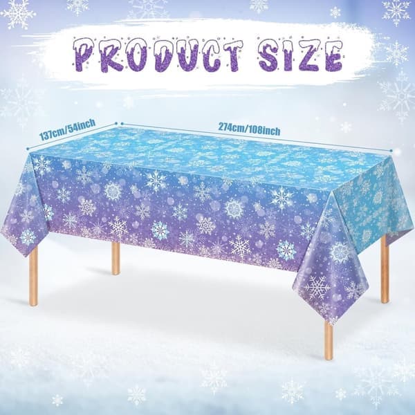 3-pack Julbordsdukar - 137x272 cm - Snöflingemönster - Engångsdukar för Fest