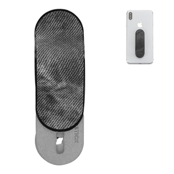 [QD] Push-pull mobiltelefon ringholder - sort