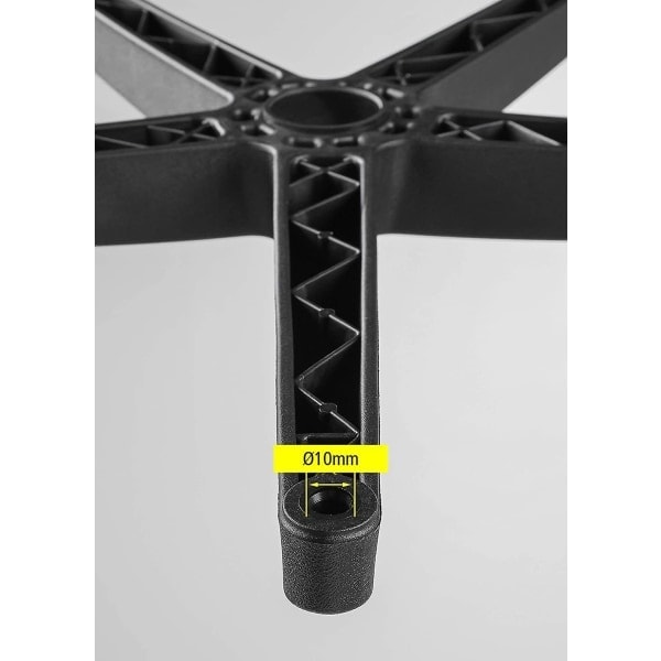 Hjulset, Hårda Golvhjul för Kontorsstol, Hjulset = 5 Hjul för Skrivbordsstol, Svart, Stiftstorlek 10 mm, Diameter 50 mm˜QD