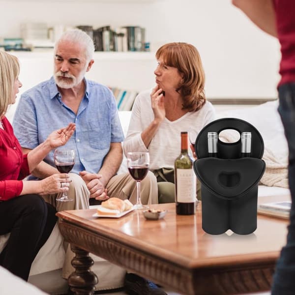 Vinflaskväskor, Isolerad Neopren, Rymmer Två 750 Ml Flaskor, För Picknick Och Resor, 2-pack, Röd
