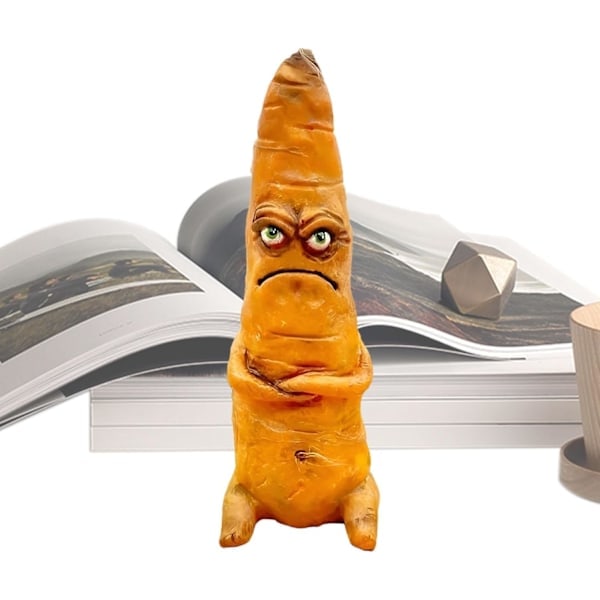 [QD] Gulrot Humor Figur, Emosjonell Støtte Gulrotplante Figurer, Morsom Grønnsaks Gulrot Dekorasjon