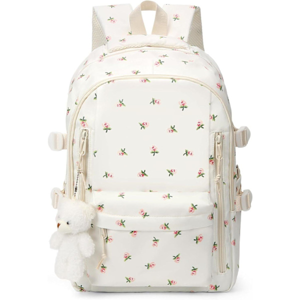 Women's Backpack with Floral Pattern – Laptop Backpack School Bag for Work & Studies A