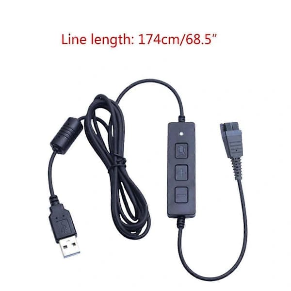Headset Hurtigkobling QD-kabel til USB-stikadapter Call Center Kontor [] A