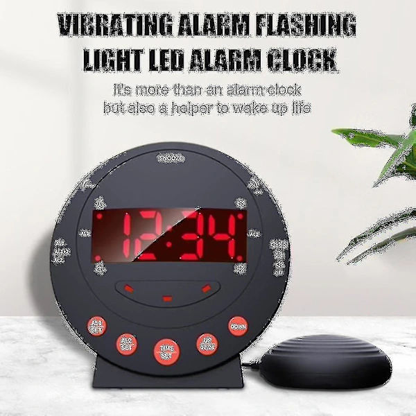 QD-Extra Högljudd Väckarklocka för Tunga Sovare - Extra Stark Vibration med Sängvibrator