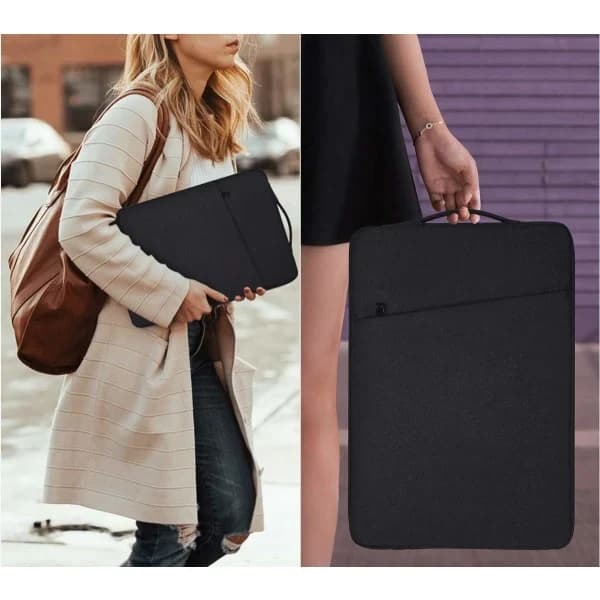 QU-Laptopfodral 14,1 tommer/15,4 tommer canvas Sort, A
