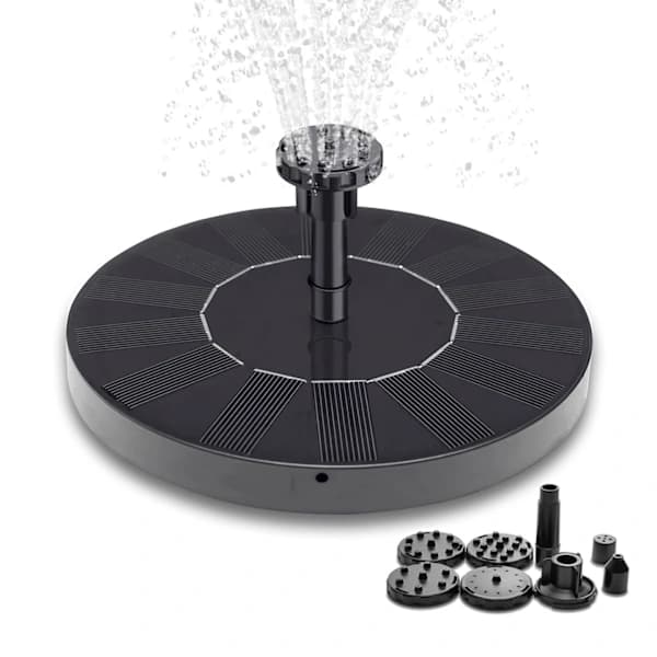Fontän - Solcellsfontän / Vattenfontän Solcell - 16 cm Svart