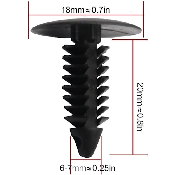 4 Stødfangerpropper Forreste Nummerplade Hulafdækning, 6-7 mm Hul, Sort