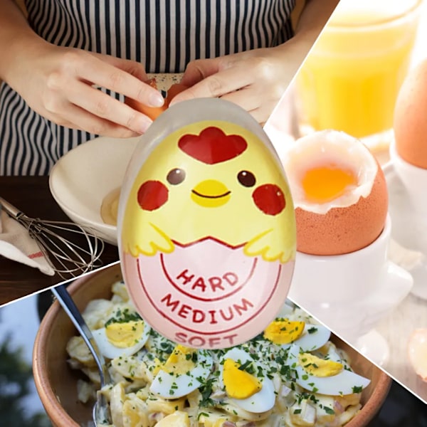 QU. Fargeendrende Egg Timer for Kokte Egg Kjøkken Matlaging Yummy Alarm Egg Kokt Verktøy Miljøvennlig Resin Timer for Kjøkken