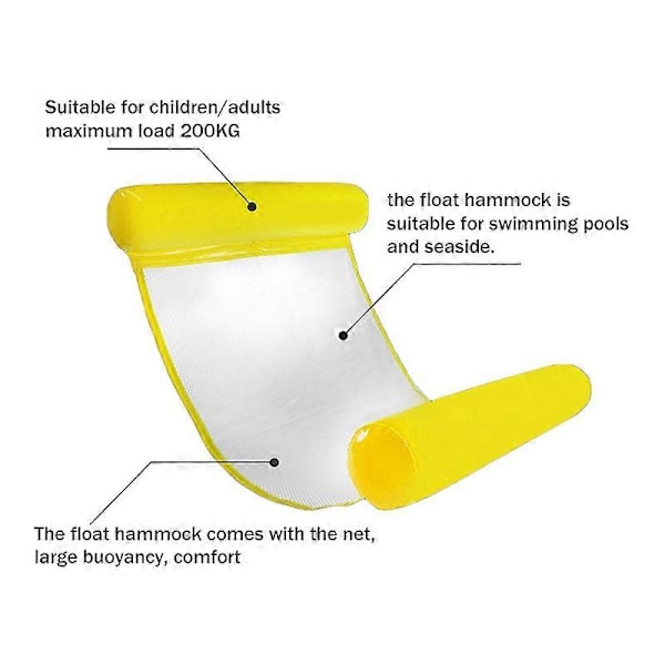 Foldbar Dobbeltformål Ryglæn Flyde Hængekøje med Net, Størrelse: 130x73cm_ufo