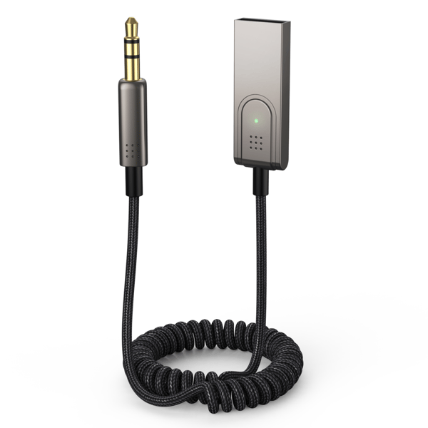 Bluetooth-Aux-kabel for bil/Aux Bluetooth-adapter for bil Grå