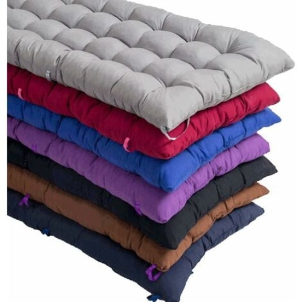 #QD# Rektangulær bomuldspude til 2- eller 3-personers havebænk, 8 cm tyk, til solstol, gynge, terrasse, indendørs og udendørs, grå, 110 x 40 cm
