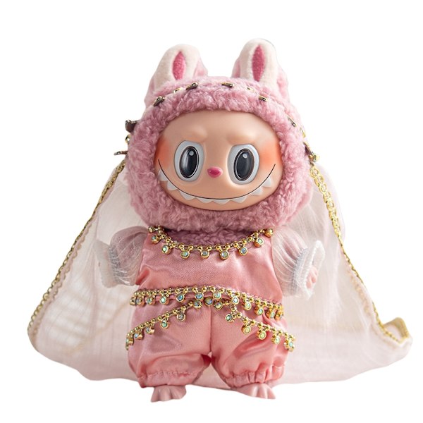 Söt Klänning Outfit Endast Kläder 17cm Hänge Drawbrawing Godis Kjol Hårnål Labubu Nyckelring Babykläder Jul Unisex TVÄTTAD 13