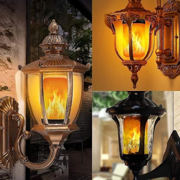 2-pack LED-flameffektlampor 5W simulerat flimrande ljus för Halloween hem bar trädgårdsdekor E27 gul