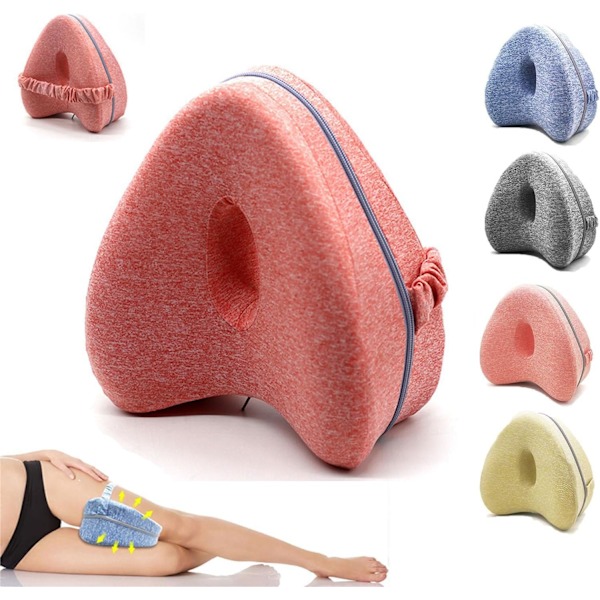 QU/Smooth Ryggmärgsinriktningskudde för Memory Foam-kudde och Knäkudde för Sidosovare Lindrar Höft- och Benvärk Cherry red