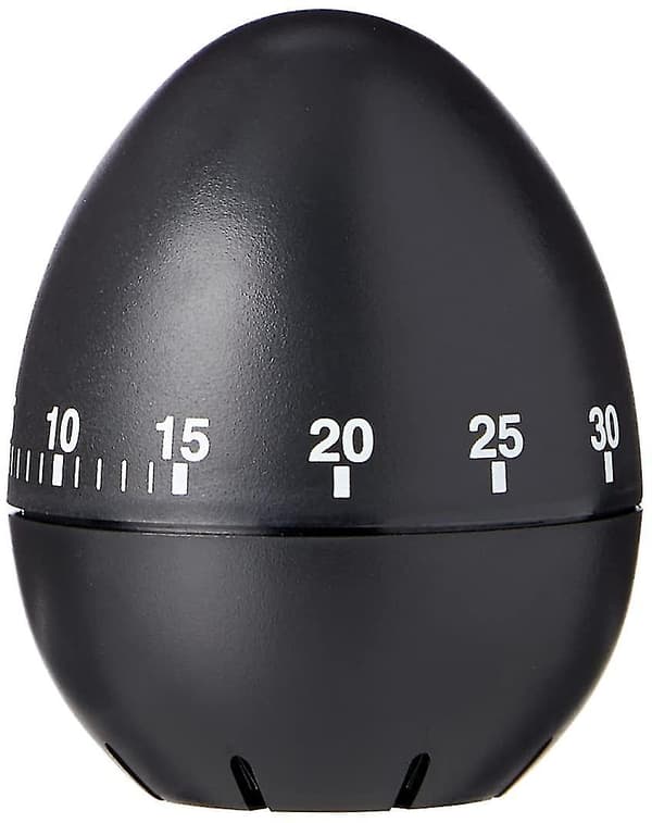 Svart Eggformet Mekanisk Kjøkkentimer