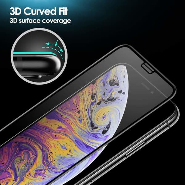 3x Härdat Glasskydd iPhone 11 Pro Max / Xs Max 5D Full Fit_qq