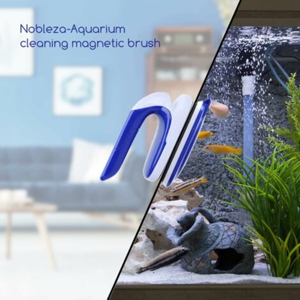 #QD# Akvariumglasrengörare, algskrapa Magnetisk glasborste för akvarium (L10B4.2H7.5cm)