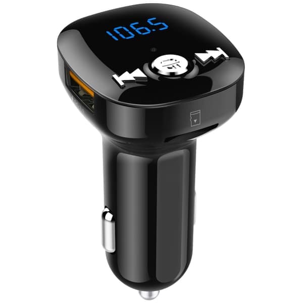 FM-sändare för bil - Bluetooth-adapter med QC3.0 billaddare
