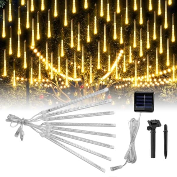 Tree Lighting Solar – Hanging Light Chain for Trees Meteor_qq